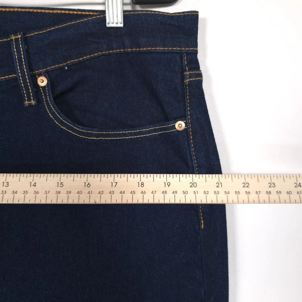 LEVIS 514 Mens New Jeans Straight 36X31 Dark Wash Stretch 00514-3181